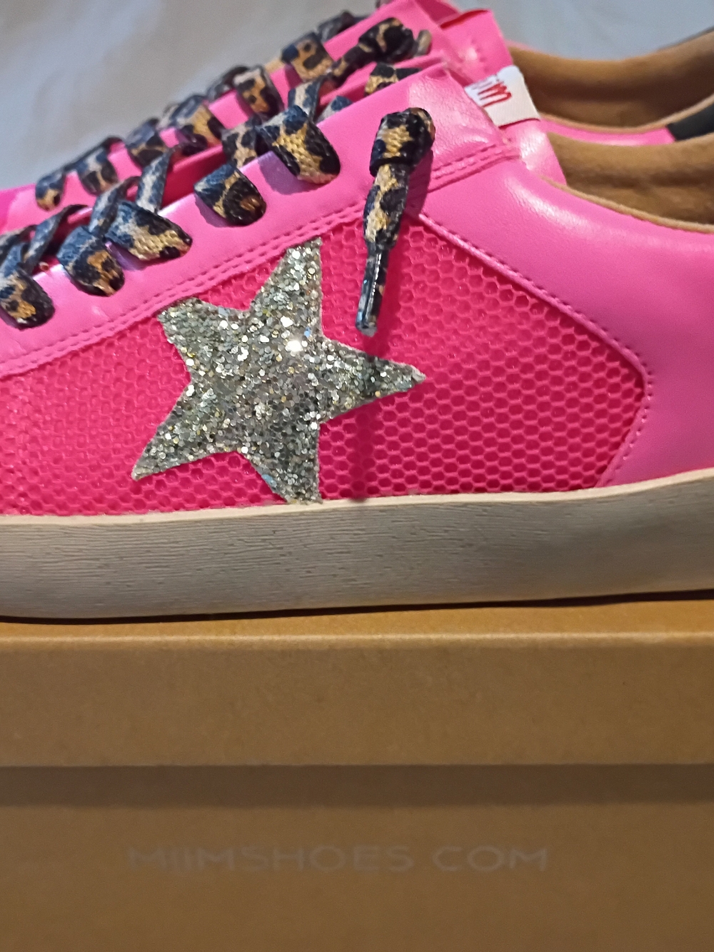 Miracle Miles Hot Pink Low-Top Sneaker with Silver Glitter Star